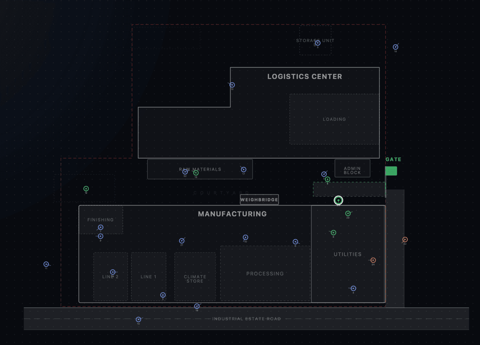 Factory-floor camera map